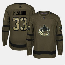 Vancouver Canucks #33 Camo Salute To Service Henrik Sedin Jersey