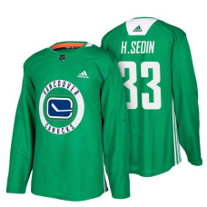 Vancouver Canucks #33 Green New Season Practice Henrik Sedin Jersey