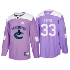 Vancouver Canucks #33 Henrik Sedin Purple Hockey Fights Cancer Authentic Jersey