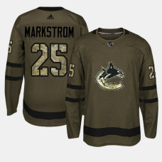 Vancouver Canucks #25 Camo Salute To Service Jacob Markstrom Jersey