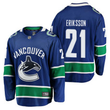 Vancouver Canucks #21 Breakaway Player Loui Eriksson Jersey Blue