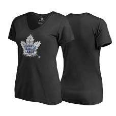 Women's Vancouver Canucks Black V-neck Midnight Mascot Team T-shirt