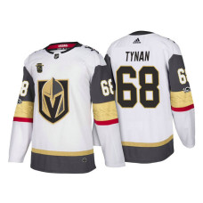 Vegas Golden Knights #68 TJ Tynan White Season Authentic Team Away Jersey With 2023 Stanley Cup Patch