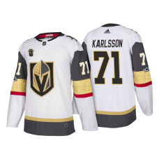 Vegas Golden Knights #71 William Karlsson White Season Authentic Team Away Jersey With 2023 Stanley Cup Patch