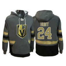 Vegas Golden Knights #24 Brad Hunt Steel Gray Primary Logo Player Pullover Hoodie