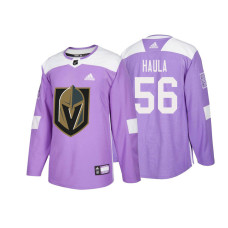 Vegas Golden Knights #56 Erik Haula Purple Adidas Authentic Hockey Fights Cancer Jersey With 2023 Stanley Cup Patch