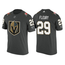 Vegas Golden Knights #29 Marc-Andre Fleury Steel Gray Limited T-shirt With 100 Classic Patch