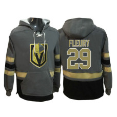 Vegas Golden Knights #29 Marc-Andre Fleury Steel Gray Primary Logo Player Pullover Hoodie