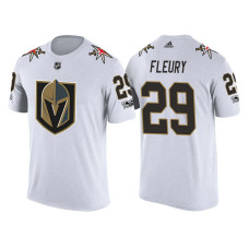 Vegas Golden Knights #29 Marc-Andre Fleury White Limited T-shirt With 100 Classic Patch