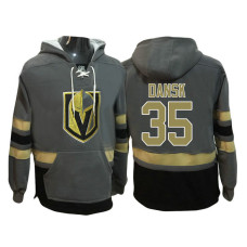 Vegas Golden Knights #35 Oscar Dansk Steel Gray Primary Logo Player Pullover Hoodie