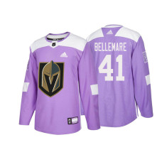 Vegas Golden Knights #41 Pierre-Edouard Bellemare Purple 2018 Adidas Authentic Hockey Fights Cancer Jersey