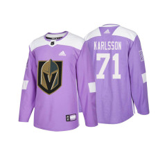 Vegas Golden Knights #71 William Karlsson Purple 2018 Adidas Authentic Hockey Fights Cancer Jersey