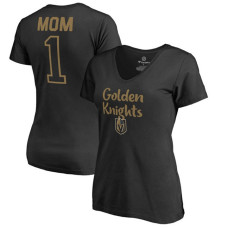 Women's Vegas Golden Knights Black Number One Mom Mothers Day T-shirt