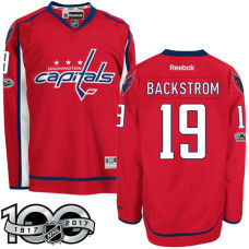 Washington Capitals #19 Nicklas Backstrom Red 2017 Anniversary Patch Player Jersey