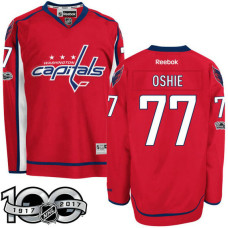 Washington Capitals #77 T. J. Oshie Red 2017 Anniversary Patch Player Jersey