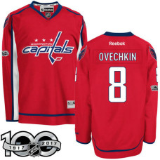 Washington Capitals #8 Alex Ovechkin Red 2017 Anniversary Patch Player Jersey