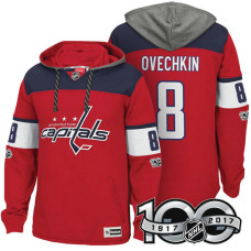 Washington Capitals #8 Alex Ovechkin Red Anniversary Classic Patch Hoodie