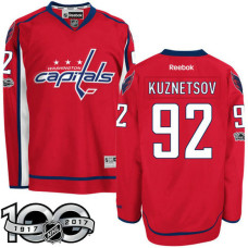 Washington Capitals #92 Evgeny Kuznetsov Red 2017 Anniversary Patch Player Jersey