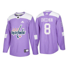 Washington Capitals #8 Alex Ovechkin Purple 2018 Adidas Authentic Hockey Fights Cancer Jersey