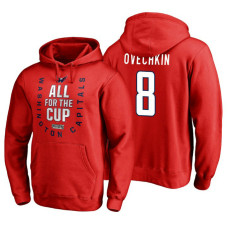 Washington Capitals #8 Alex Ovechkin Red 2018 Stanley Cup Playoffs Hoodie