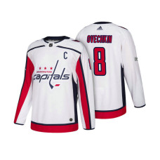 Washington Capitals #8 Alex Ovechkin White 2018 Season Anniversary Patch Team Road Jersey