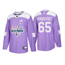 Washington Capitals #65 Andre Burakovsky Purple 2018 Adidas Authentic Hockey Fights Cancer Jersey