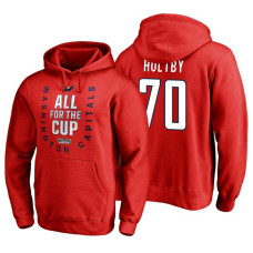 Washington Capitals #70 Braden Holtby Red 2018 Stanley Cup Playoffs Hoodie