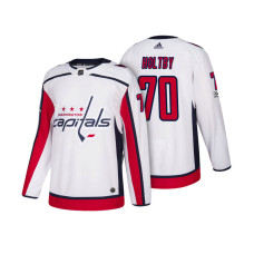 Washington Capitals #70 Braden Holtby White 2018 Season Anniversary Patch Team Road Jersey