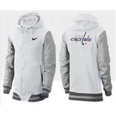 Washington Capitals White/Gray Join In The Club Button Up Varsity Jacket