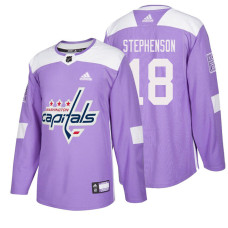 Washington Capitals #18 Chandler Stephenson Purple Hockey Fights Cancer Authentic Jersey