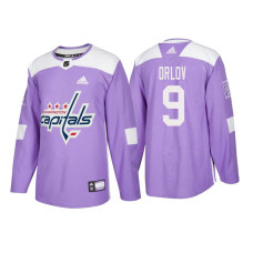 Washington Capitals #9 Dmitry Orlov Purple 2018 Adidas Authentic Hockey Fights Cancer Jersey