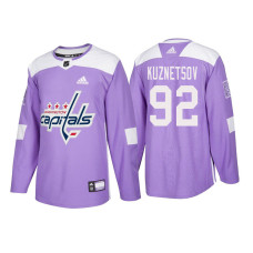 Washington Capitals #92 Evgeny Kuznetsov Purple 2018 Adidas Authentic Hockey Fights Cancer Jersey