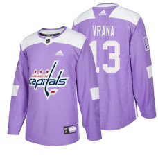 Washington Capitals #13 Jakub Vrana Purple Hockey Fights Cancer Authentic Jersey