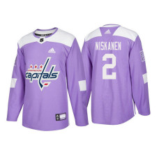 Washington Capitals #2 Matt Niskanen Purple 2018 Adidas Authentic Hockey Fights Cancer Jersey