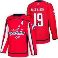 Washington Capitals #19 Nicklas Backstrom Red 2018 New Season Home Authentic Jersey With Anniversary Patch