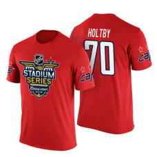 Washington Capitals #70 Braden Holtby Red 2018 Stadium Series T-shirt