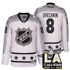 Washington Capitals Alex Ovechkin #8 White La Kings All Star Jersey