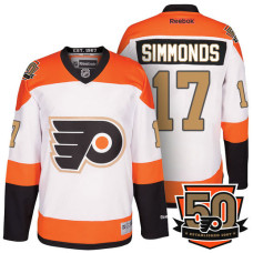 Wayne Simmonds #17 Philadelphia Flyers White/Orange Premier 50th Anniversary Player Jersey