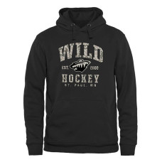 Minnesota Wild Black Camo Stack Fleece Pullover Hoodie