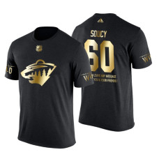 Minnesota Wild Carson Soucy Gold Limited with Message T-Shirt Black