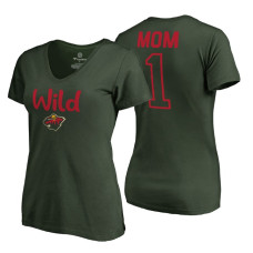 Minnesota Wild 2018 Fanatics Mother's Day Number 1 Mom T-Shirt Green