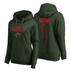 Minnesota Wild 2018 Fanatics Mother's Day Number 1 Mom Pullover Hoodie Green