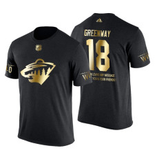 Minnesota Wild Jordan Greenway Gold Limited with Message T-Shirt Black