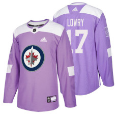 Winnipeg Jets #17 Adam Lowry Purple Hockey Fights Cancer Authentic Jersey