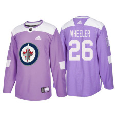 Winnipeg Jets #26 Blake Wheeler Purple 2018 Adidas Authentic Hockey Fights Cancer Jersey