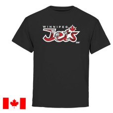 Winnipeg Jets Black Canada Day Canada Wave T-Shirt