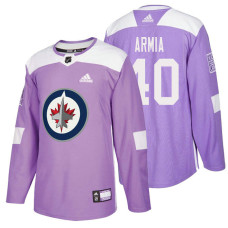 Winnipeg Jets #40 Joel Armia Purple Hockey Fights Cancer Authentic Jersey