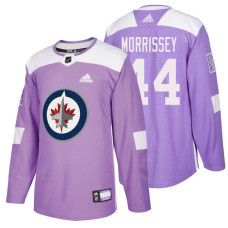 Winnipeg Jets #44 Josh Morrissey Purple Hockey Fights Cancer Authentic Jersey