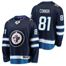 Winnipeg Jets #81 Breakaway Player Kyle Connor Jersey Navy