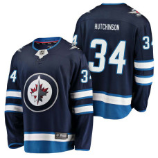 Winnipeg Jets #34 Breakaway Player Michael Hutchinson Jersey Navy